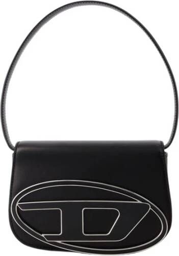 Diesel 1DR Iconic shoulder bag in nappa leather Black Dames
