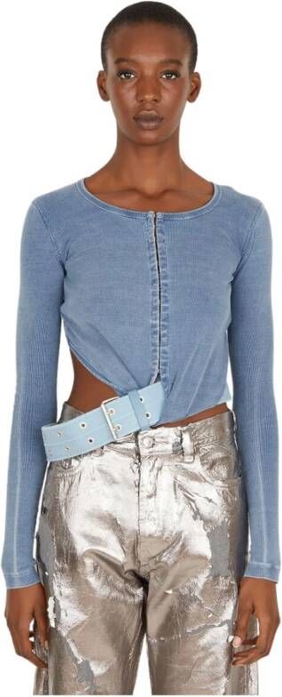 Diesel Avant-Garde Denim Longsleeve Top Blue Dames