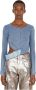 Diesel Avant-Garde Denim Longsleeve Top Blue Dames - Thumbnail 1