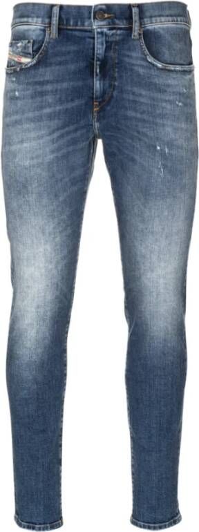 Diesel Medium Blauwe Faded Slim Fit Jeans Blauw Heren