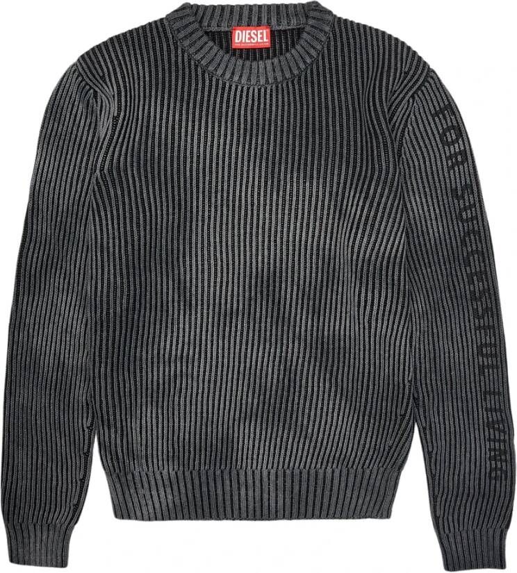 Diesel Monochrome Tie-Dye Crewneck Sweater Grijs Heren