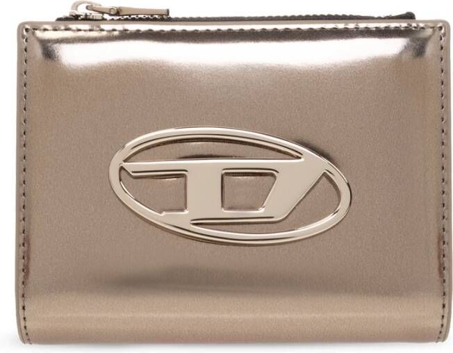 Diesel Small wallet in metallic leather Yellow Dames