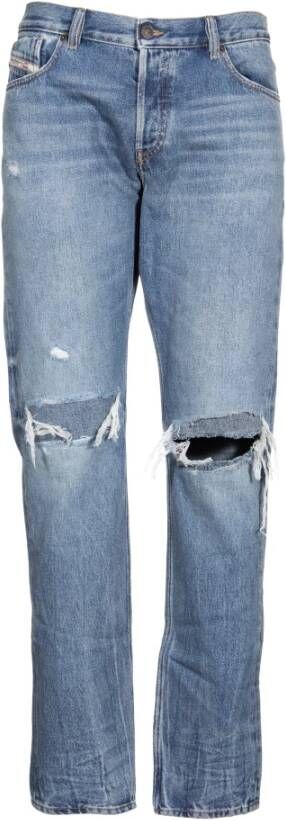Diesel Straight Jeans Blauw Heren