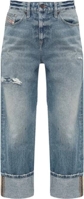 Diesel Rechte spijkerbroek Blauw Dames