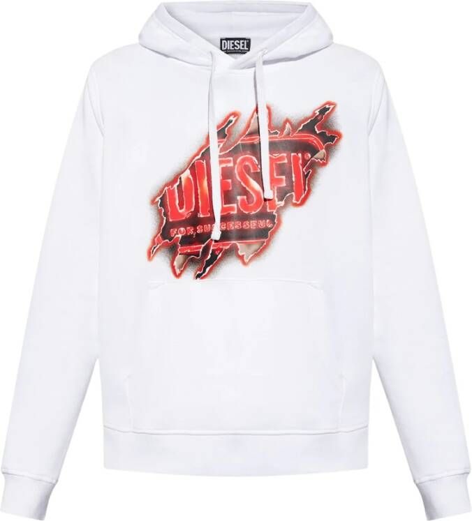 Diesel S-get-hood-e8 hoody Wit Heren