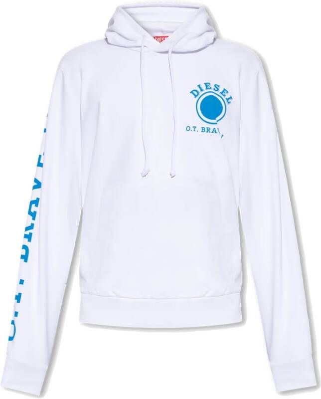 Diesel S-Ginn-Hood hoodie met logo White Heren