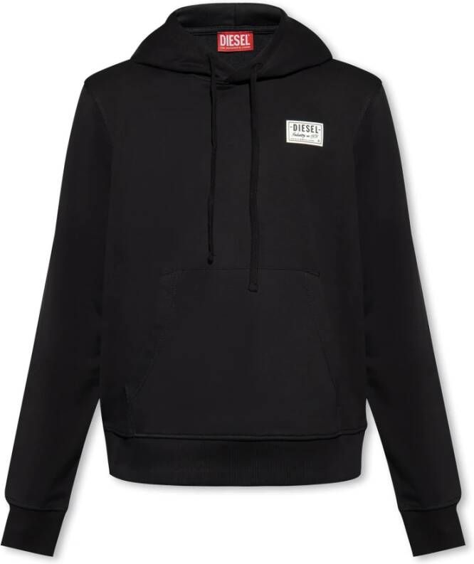 Diesel S-Ginn-Hood-Sp hoodie met logo Zwart Heren
