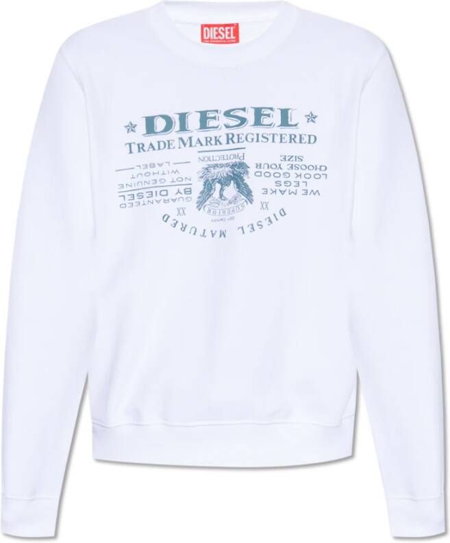 Diesel Wit S-Ginn-L2 Sweatshirt White Heren