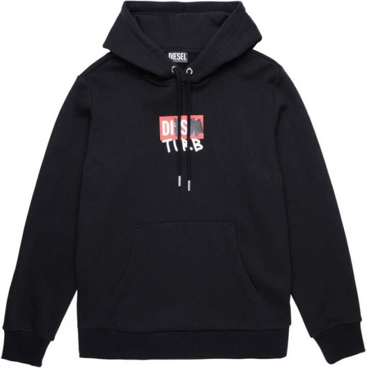 Diesel S-Girk-Hood-B8 Felpa Stijlvol en warm Zwart Heren