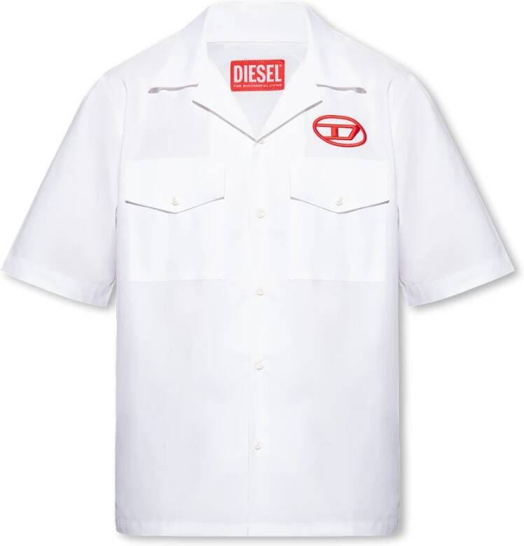 Diesel S-Mac shirt met monogram borduursel Wit Heren