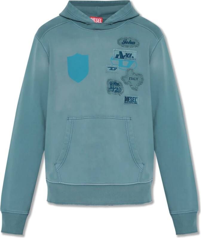 Diesel S-Maccy-Hood hoodie Blauw Heren