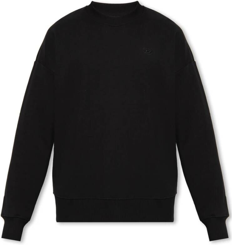 Diesel Zwarte Katoenen Sweatshirt met Maxi Ovaal D Logo Zwart Heren