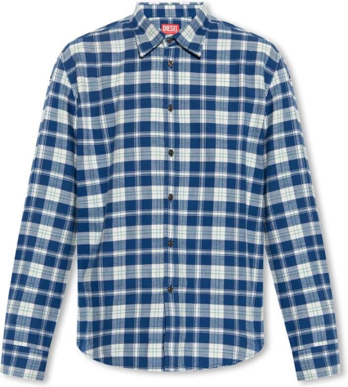 Diesel Shirt in checked flannel Multicolor Heren