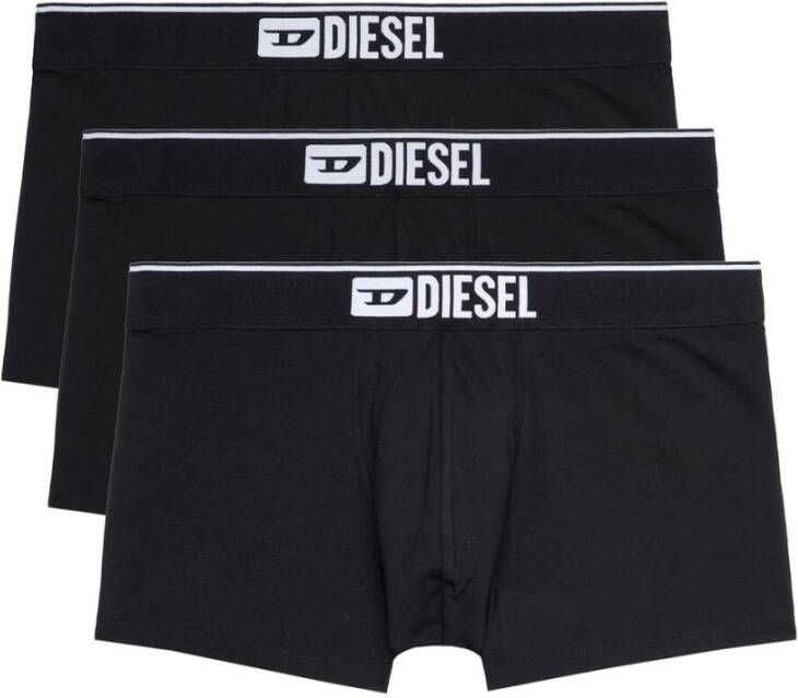 Diesel Set van 3 Boxershorts van Stretchkatoen Zwart Heren