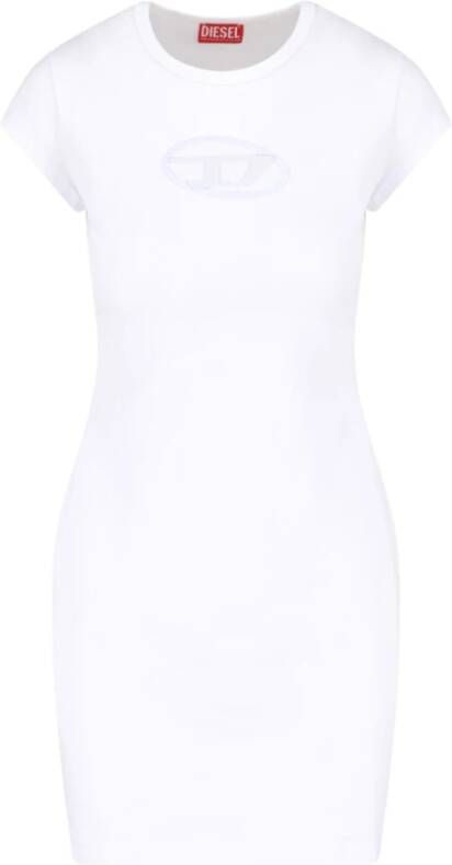 Diesel D-Angiel jurk met logo White Dames