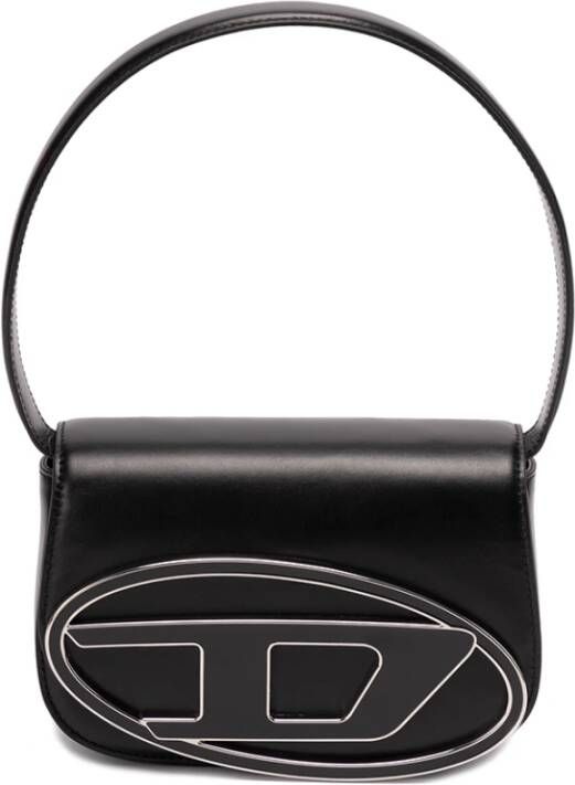 Diesel 1DR Iconic shoulder bag in nappa leather Black Dames