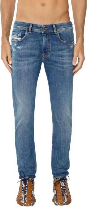 Diesel Skinny Fit Jeans met lage taille Blauw Heren