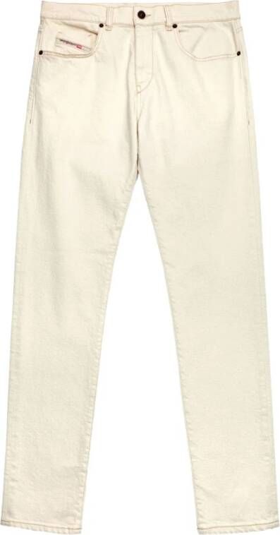 Diesel Slim Fit Beige Katoenen Jeans met Logo Patch White Heren - Foto 7