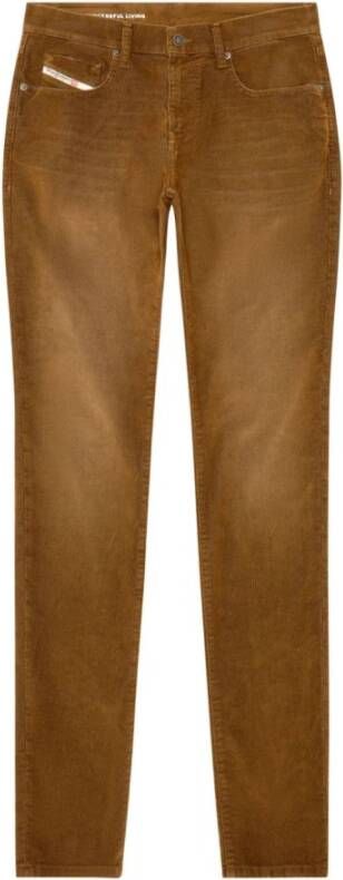 Diesel Corduroy Slim-Fit Jeans Brown