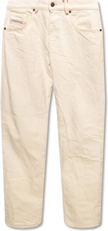 Diesel Slim Fit Beige Katoenen Jeans met Logo Patch White Heren - Foto 9