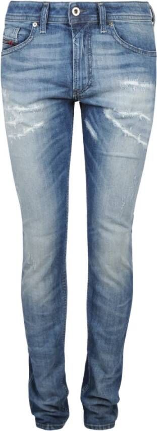 Diesel Slim-fit Distressed Jeans Blauw Dames