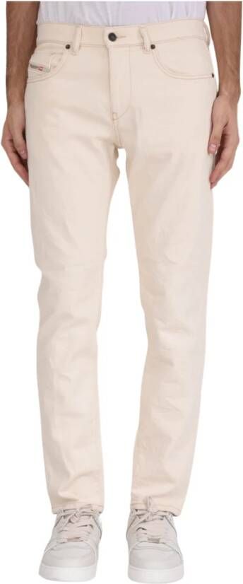 Diesel Slim Fit Beige Katoenen Jeans met Logo Patch White Heren - Foto 8