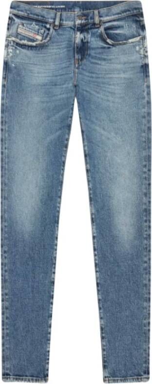 Diesel Slim-fit Jeans Distressed Blue Wash Blue Heren