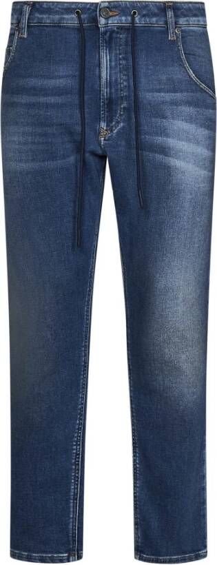 Diesel Slim Fit Jeans met Bloemenprint Blauw Heren