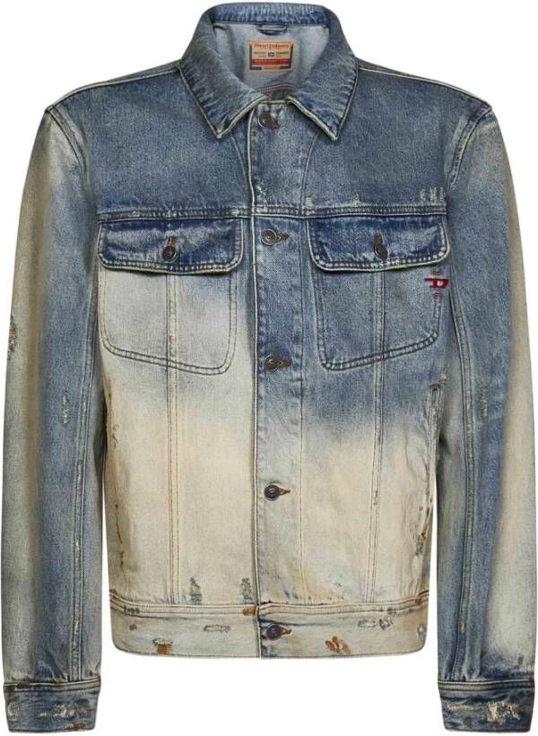 Diesel Spijkerjas met metalen knopen Blauw Heren