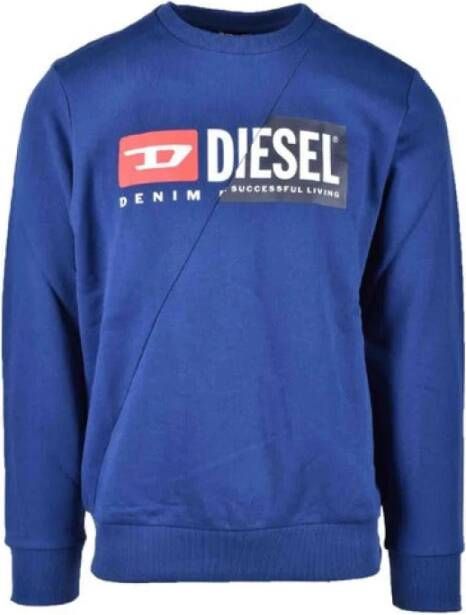 Diesel Stijlvolle blauwe print sweatshirt voor heren Blauw Heren