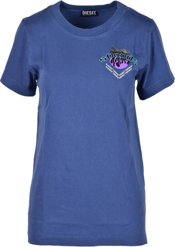 Diesel Stijlvolle Katoenen T-Shirt voor Vrouwen Blauw Dames