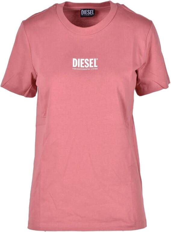 Diesel Stijlvolle Katoenen T-Shirt voor Vrouwen Roze Dames