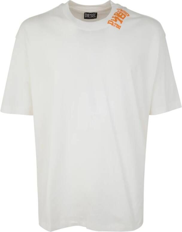 Diesel Stijlvolle Wash Short Sleeves T-Shirt Wit Heren