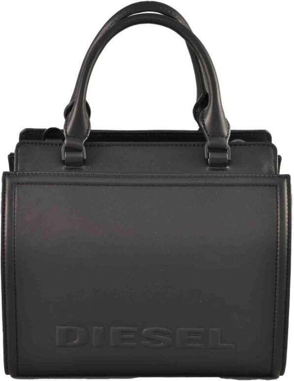 Diesel Stijlvolle Zwarte Leren Handtas Zwart Dames
