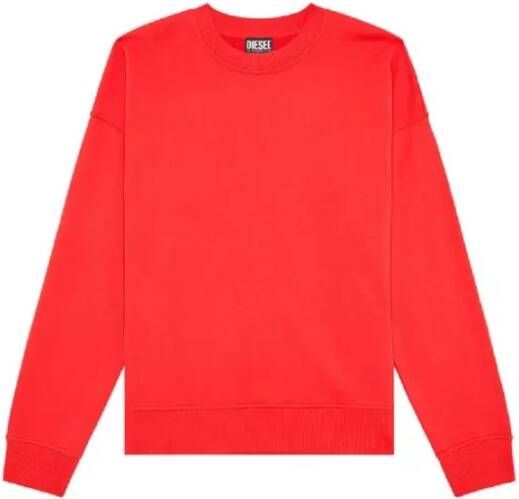 Diesel Stoer Rood Katoenen Sweatshirt met Geborduurd Logo Maat XL Rood Heren