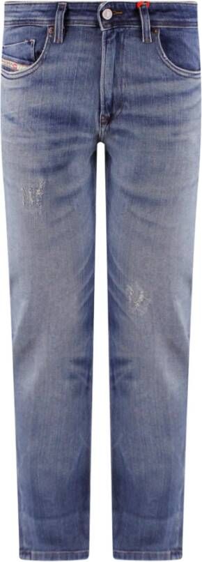 Diesel Straight Jeans Blauw Heren