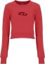 Diesel Cropped sweatshirt with cut-out logo Red Dames - Thumbnail 1