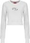 Diesel Cropped sweatshirt with cut-out logo White Dames - Thumbnail 1