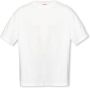Diesel Heren Wit Katoenen T-shirt Geborduurd Logo Korte Mouwen White Heren - Thumbnail 1