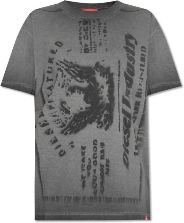 Diesel T-Bonty-L4 T-shirt Grijs Dames