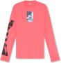 Diesel T-Crane-Ls-L2 T-shirt Roze Heren - Thumbnail 1