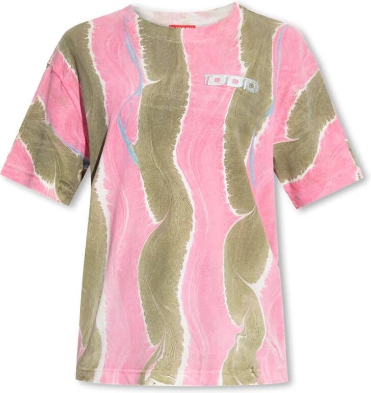 Diesel T-Danny T-shirt met logo Meerkleurig Dames
