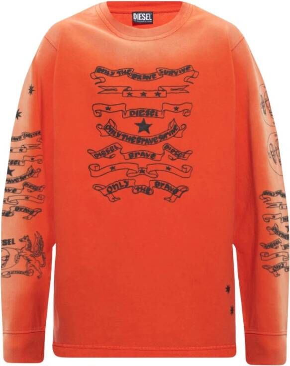 Diesel Comfortabele en stijlvolle T-Just-Ls-E3 T-shirt Orange Heren