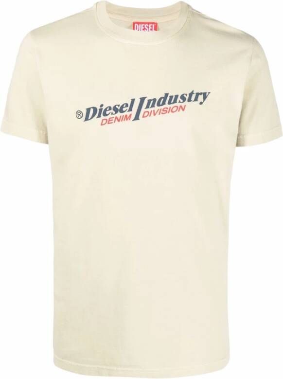 Diesel Beige Katoenen T-Diegor-Ind T-Shirt Beige Heren