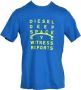 Diesel Blauw Crew Neck T-shirt met Distinctive Print Blue Heren - Thumbnail 4