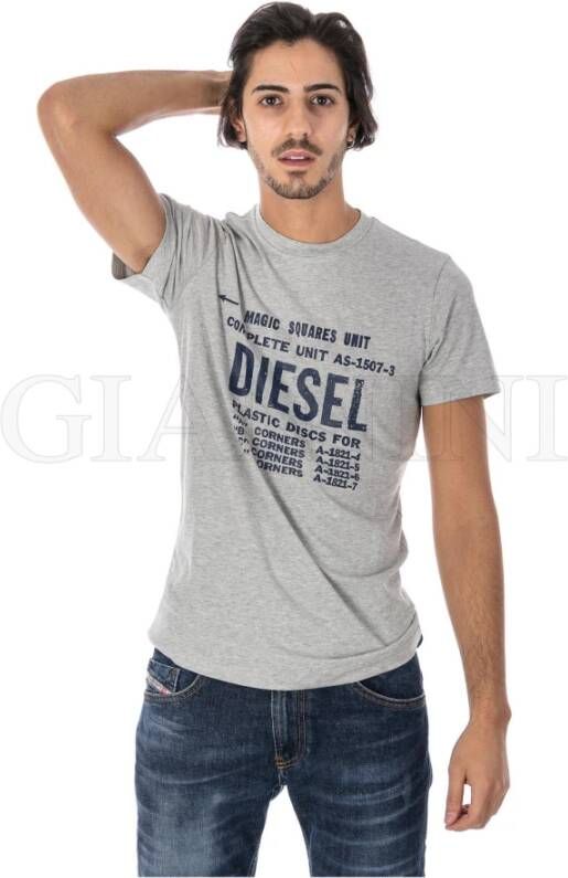 Diesel T-shirt logo Grijs Heren