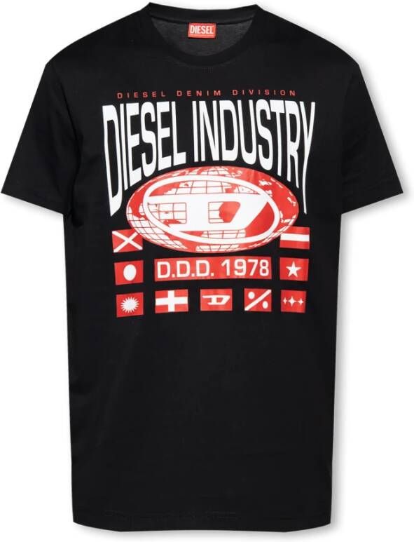 Diesel T-shirt Zwart Heren