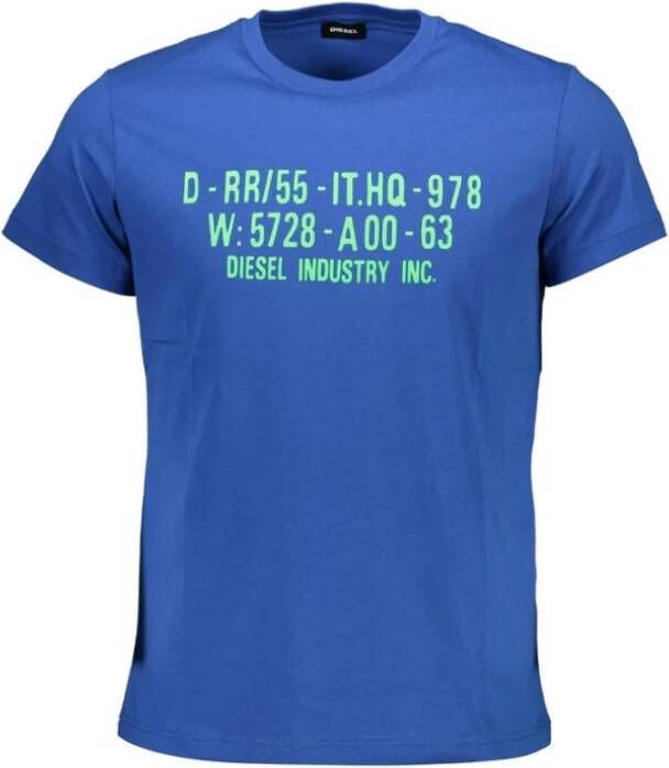 Diesel T-Shirts Blauw Heren