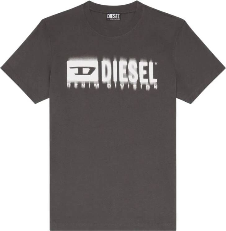 Diesel Logo-print Katoenen T-shirt Black Heren