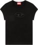 Diesel Zwart Slim Fit T-shirt met 3D Borduursel Black Dames - Thumbnail 1